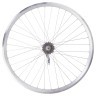 Колесо задн. VLT 28" AL 36H двуст. дорожн. silver; Втулка тормозная VELOSTEEL (Чехия) на гайках