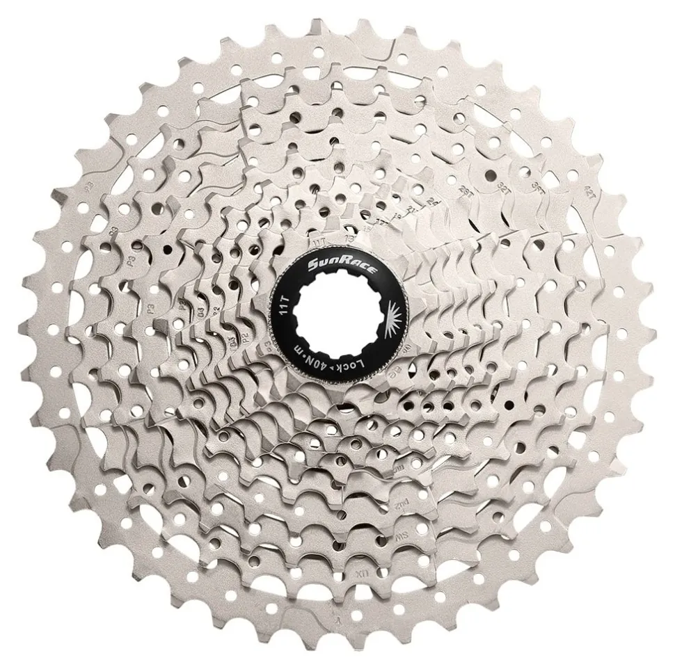 Касета 11-k 11-46T SUN RACE MS7 MTB, сталевий павук, Metallic Silver (CAS-40-32)