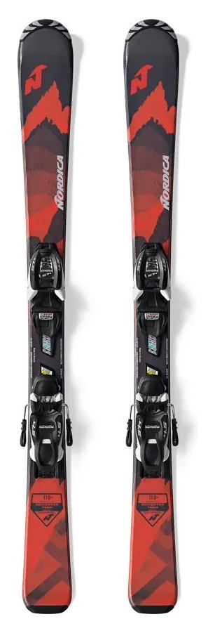 Лижі гірські комплект для підлітків Nordica NAVIGATOR TEAM+J7.0 FDT 120см Black/red (0A0337ME) WRH (140 см чорний/червоний)
