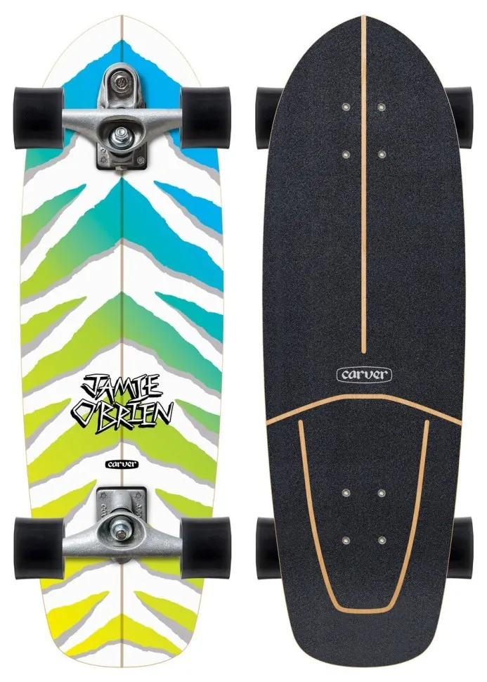 Carver C7 Raw 32" JOB Wave Slayer Surfskate серфскейт (жовто-блакитний)