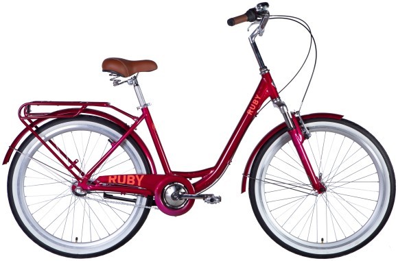 Велосипед AL 26" Dorozhnik RUBY PH рама-17" бордовий 2025, укр