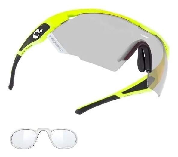 Окуляри HQBC QX3, фотохромні лінзи, діоптрична вставка Clip-on, Жовто-чорний неон, укр, укр