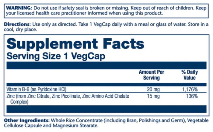 Bio Zinc 15mg - 100 vcaps