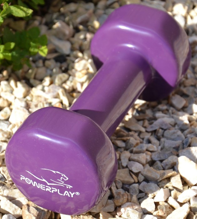 Гантель виниловый PowerPlay 4125 Achilles 2.5 кг. Фиолетовая (1шт.)