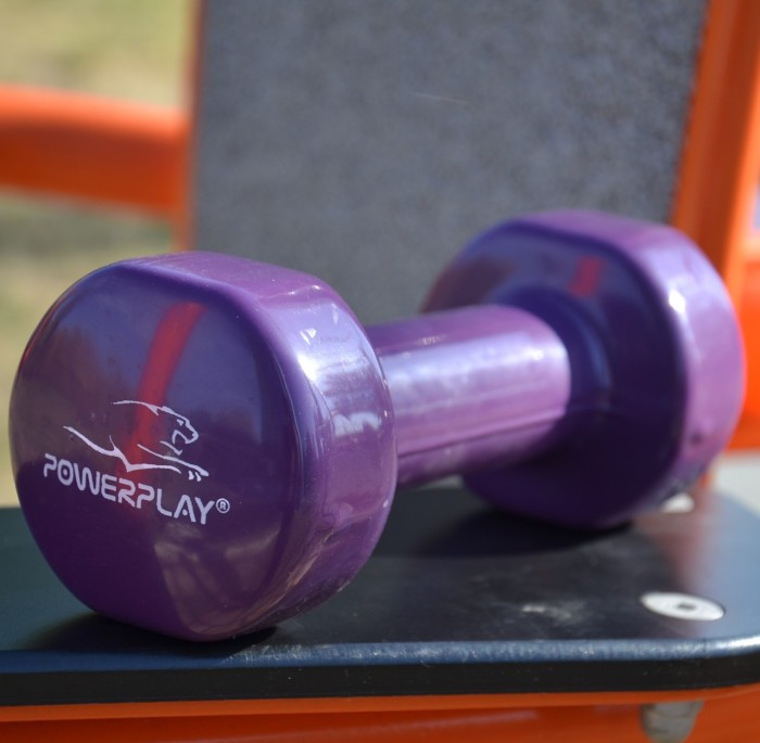 Гантель виниловый PowerPlay 4125 Achilles 2.5 кг. Фиолетовая (1шт.)