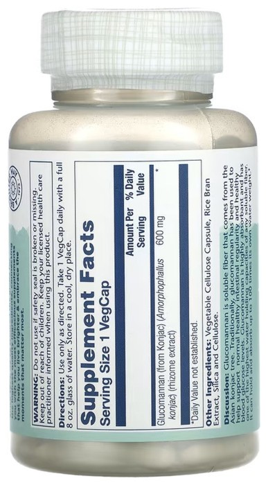 Glucomannan Rhizome Extract 600mg - 100 vcaps