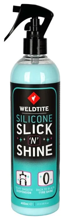 Силиконовая защита и блеск Weldtite 03042 Silicone Slick 'N' Shine для ног вилок и покрышек, спрей, 400мл