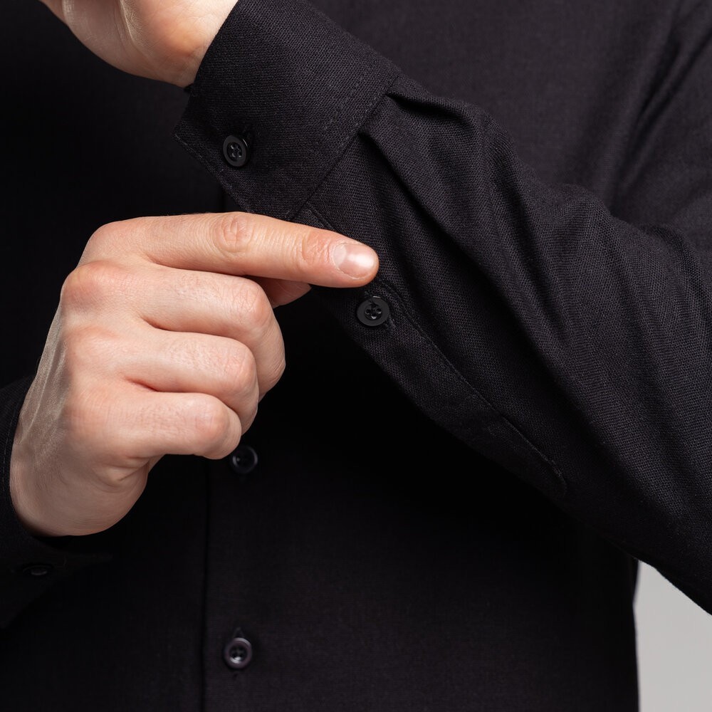 Мужская рубашка с длинным рукавом черная Pobedov Orion