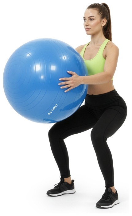 М'яч для фітнесу (фітбол) Actiget 55 см з насосом ACT0142 Blue