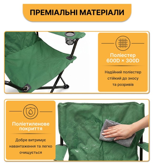 Розкладне туристичне крісло LEOBRO Lite Green (LB-1076)