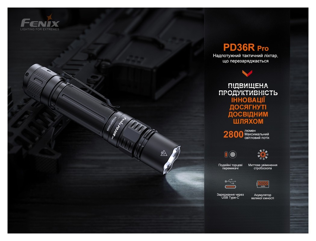 Фонарь ручной Fenix PD36R Pro