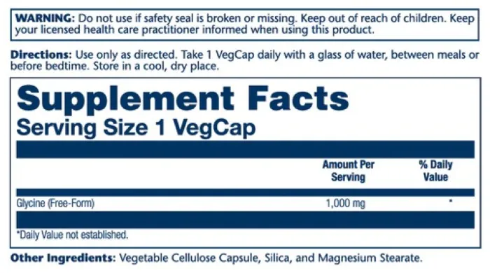 Glycine Free Form 1000mg - 60 vcaps