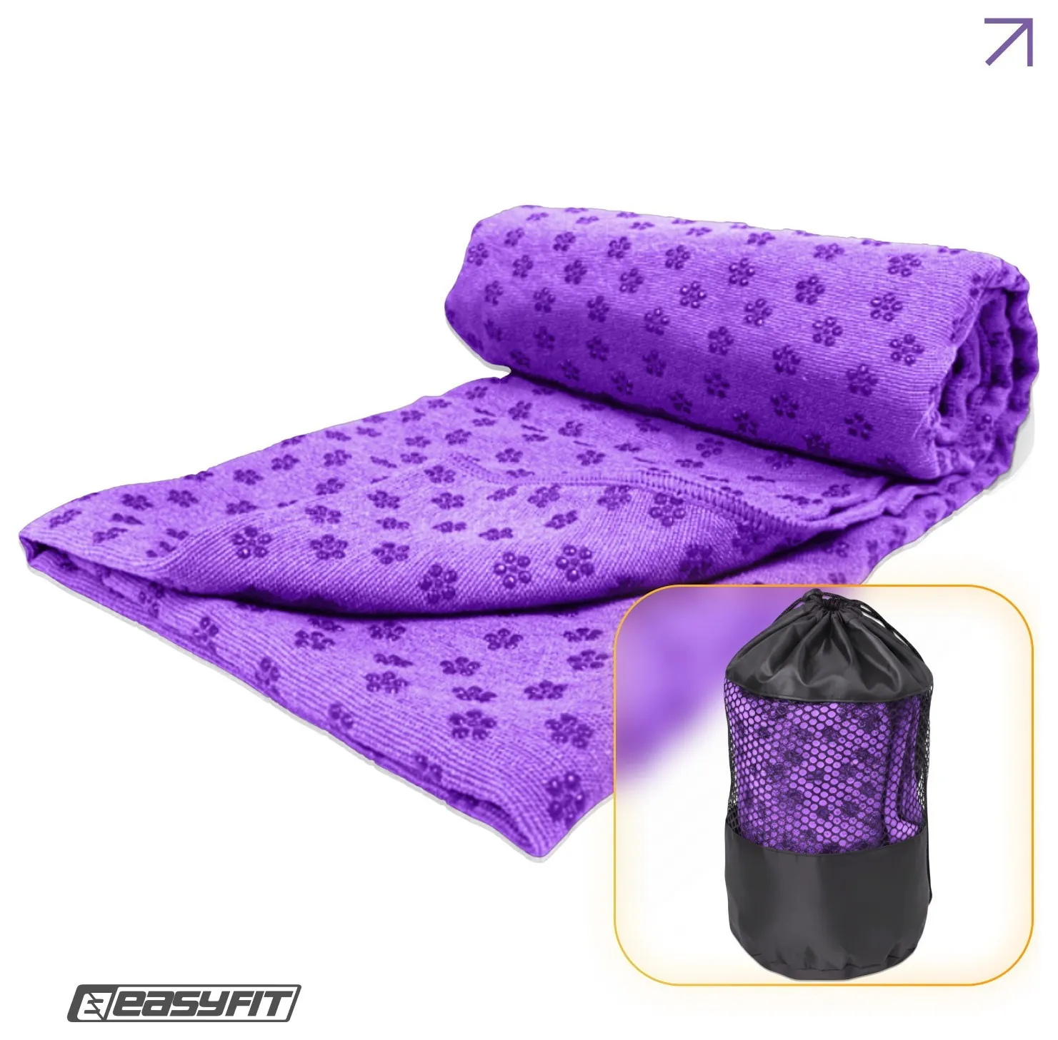 Рушник для йоги EasyFit Yoga Mat Towel з мікрофібри (Синій) (Синій)