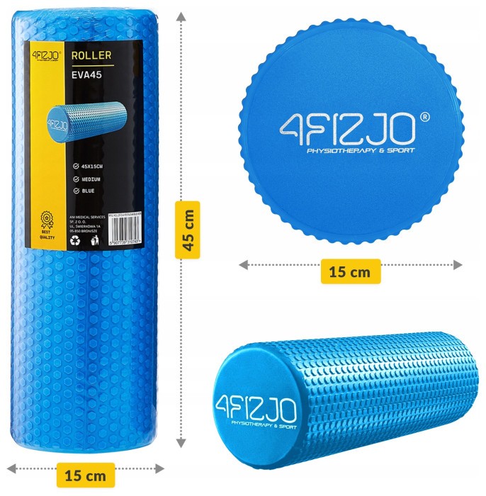 Масажний ролик 4FIZJO CARE+ EVA 45 x 15 см (валик, роллер) Blue (P-5907739310743)