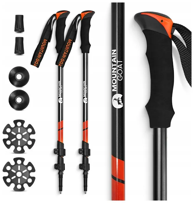Трекинговые палки Mountain Goat Peak+ 65-135 см Black/Orange (P-5907739318275)