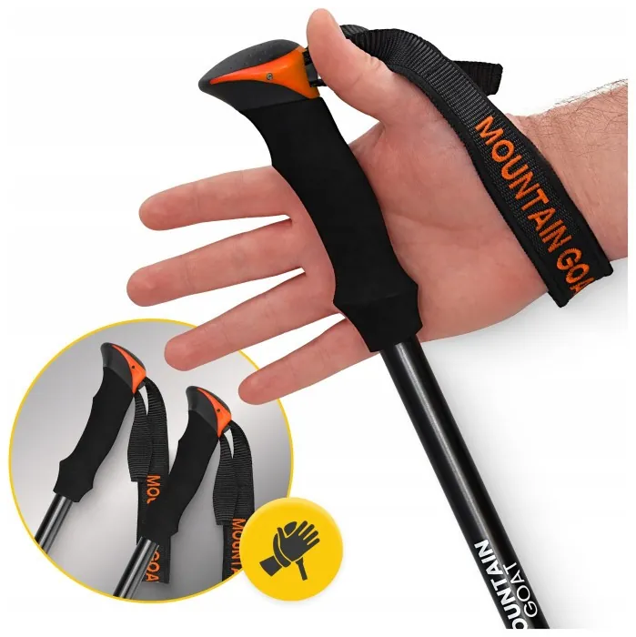 Трекинговые палки Mountain Goat Peak+ 65-135 см Black/Orange (P-5907739318275)