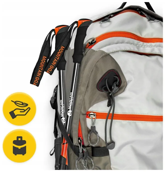 Трекинговые палки Mountain Goat Peak+ 65-135 см Black/Orange (P-5907739318275)