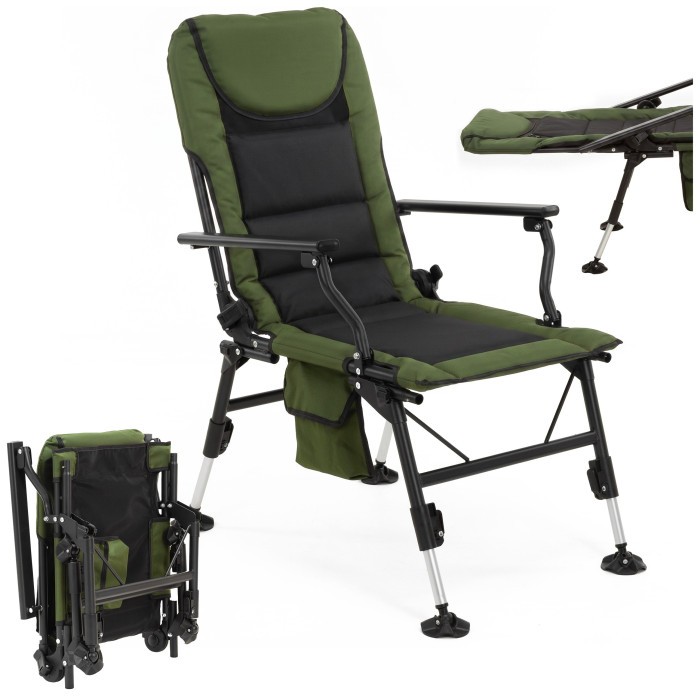 Крісло-розкладачка туристичне Springos CS0192 регульоване Navy Green/Black
