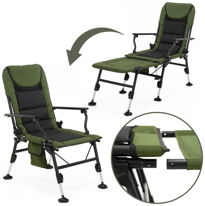Крісло-розкладачка туристичне Springos CS0192 регульоване Navy Green/Black