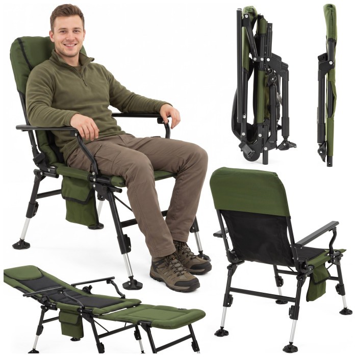 Крісло-розкладачка туристичне Springos CS0192 регульоване Navy Green/Black