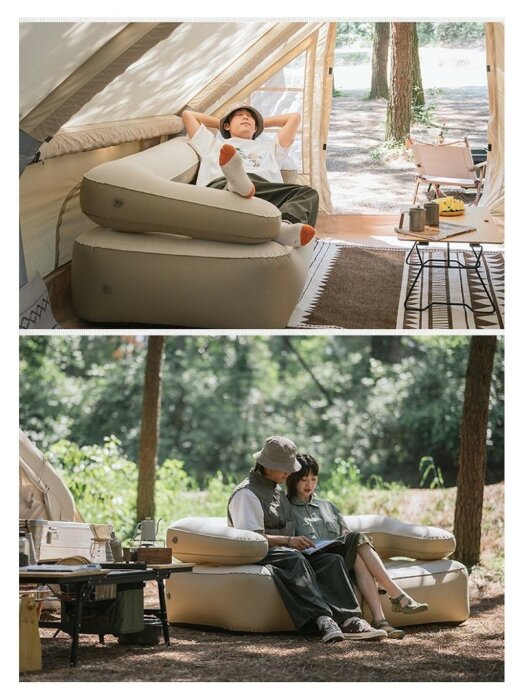 Диван, матрас надувной двухместный Naturehike NH22FCD07, сверхлегкий, 165x95x65 см, со съемной спинкой