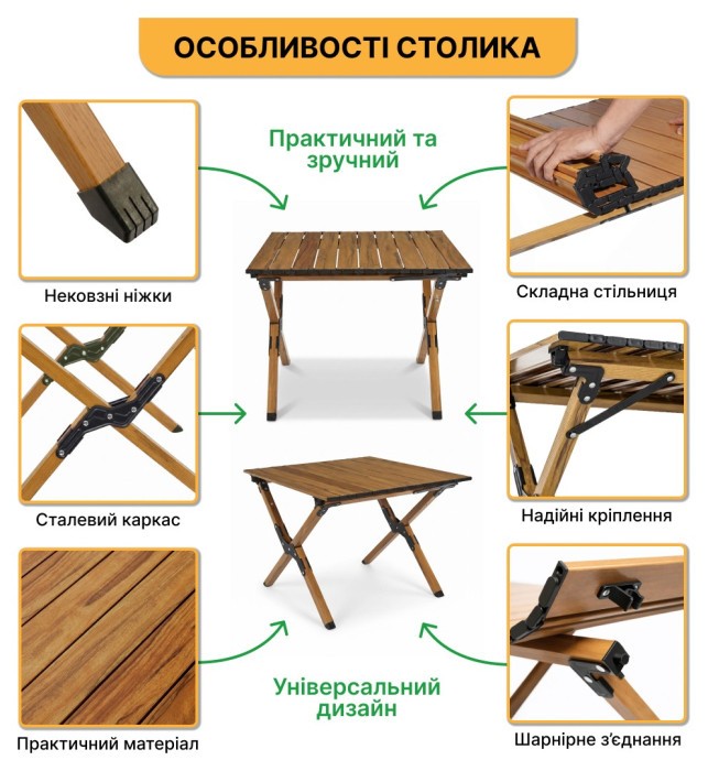 Набір для кемпінгу середній два крісла та стіл LEOBRO