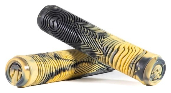 Грипси для самокату North Industry Pro 160mm - Black/Canary Yellow Swirl, укр