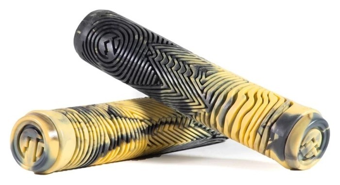 Грипси для самокату North Industry Pro 160mm - Black/Canary Yellow Swirl, укр, укр