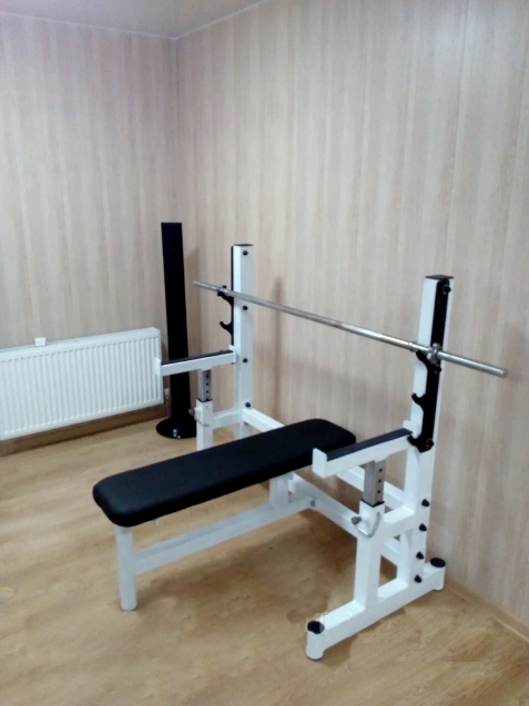 Усиленная лава для жима RN classic prof + Олимпийская резиновая штанга 140кг