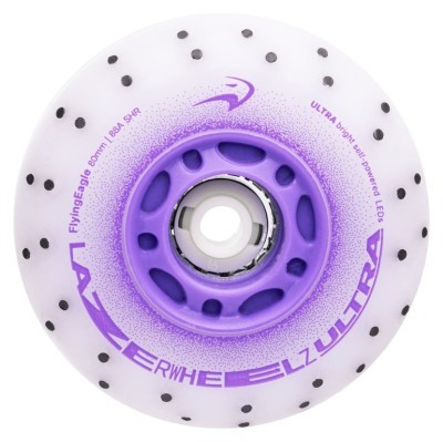 Сяючі колеса для роликів Flying Eagle Lazerwheelz Ultra+Sparks 88A 4 шт фіолетові