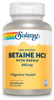 High Potency Betain HCl with Pepsin 650mg - 100 vcaps