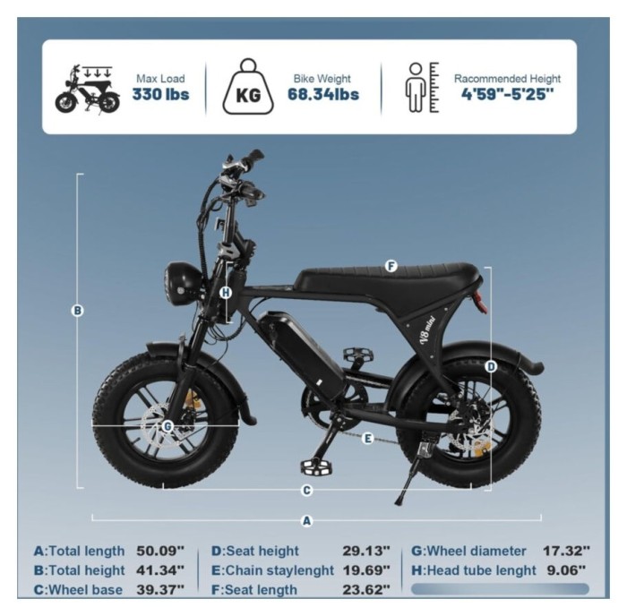 Електровелосипед Maraton Cruzzer V8 Mini Чорний