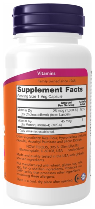 VIT D-3 & K2 1000 IU - 120 vcaps