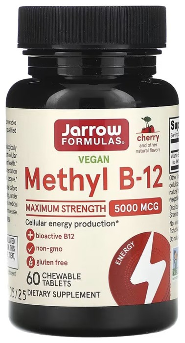 Methyl B-12 Methylcobalamin 5000mcg - 60 chewable tabs Cherry