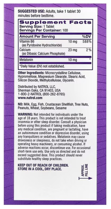 Advanced Sleep Melatonin 10mg - 100 tabs