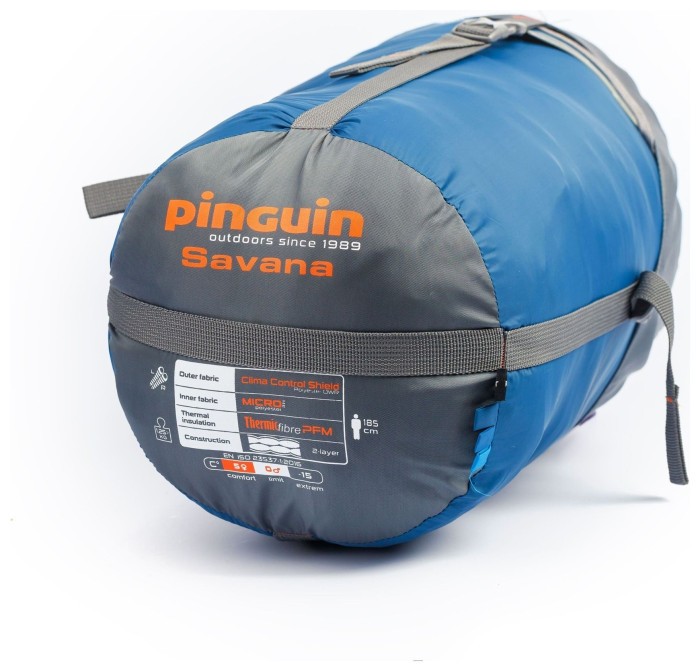 Спальный мешок Pinguin Savana (5/0°C), 185 см - Left Zip, Blue (PNG 236156) 2020