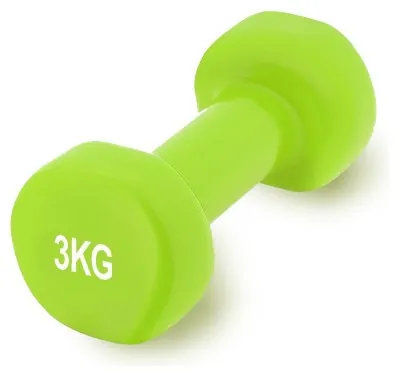 Гантель виниловый PowerPlay 4125 Achilles 3 кг. Зеленая (1шт.)