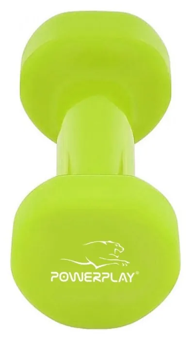 Гантель виниловый PowerPlay 4125 Achilles 3 кг. Зеленая (1шт.)