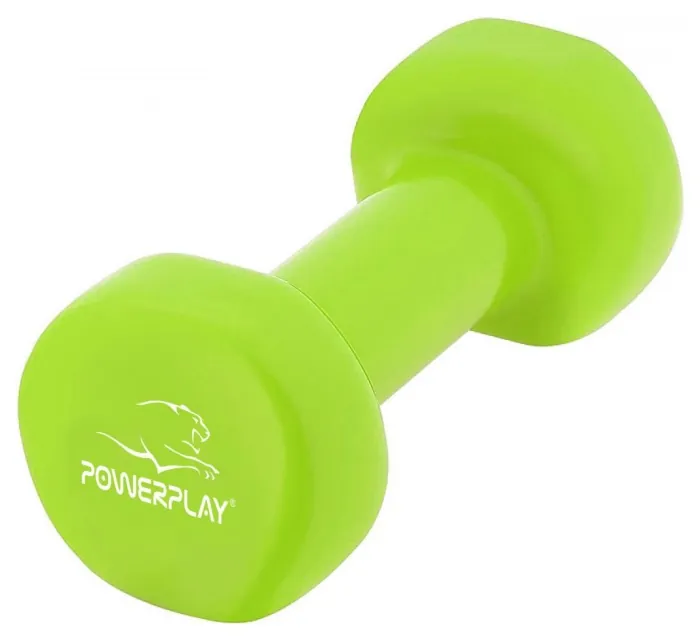 Гантель виниловый PowerPlay 4125 Achilles 3 кг. Зеленая (1шт.)