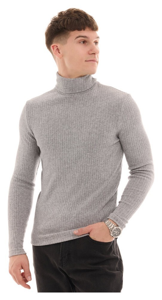 Мужской гольф Pobedov Prestige. Светло-серый гольф для мужчин. Гольф ангора мужской