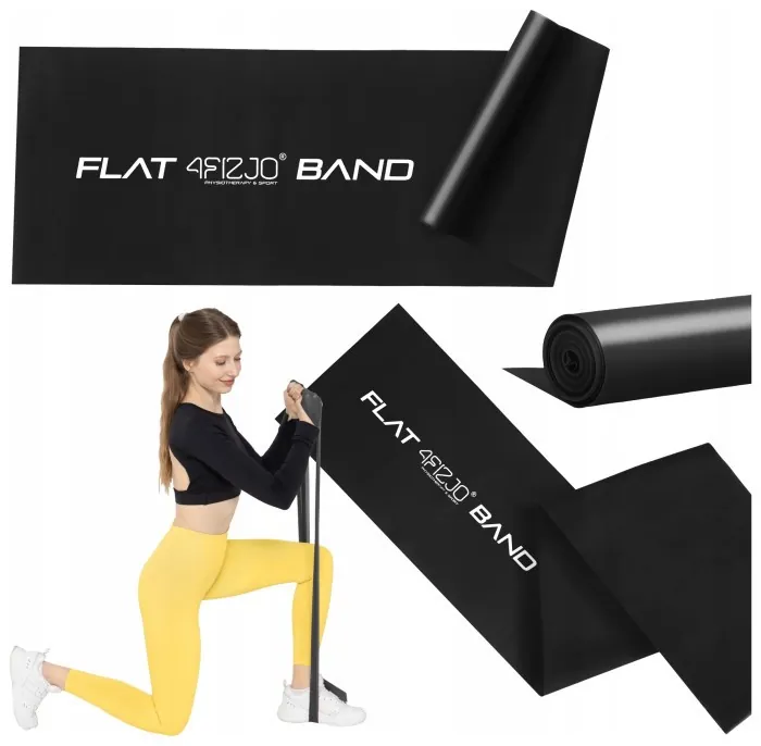 Стрічка-еспандер для спорту та реабілітації 4FIZJO Flat Band 200 х 15 cм 12-15 кг Black (P-5907222931677)