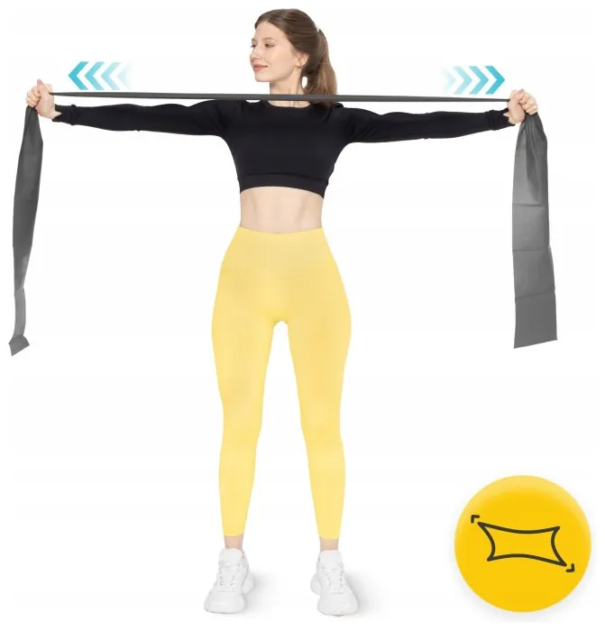 Стрічка-еспандер для спорту та реабілітації 4FIZJO Flat Band 200 х 15 cм 12-15 кг Black (P-5907222931677)
