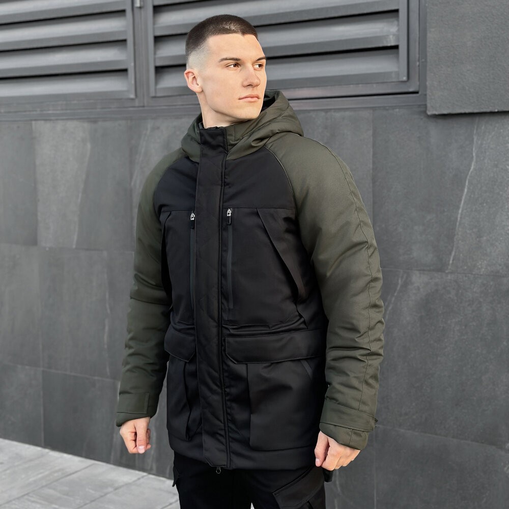 Парка чоловіча зимова з капюшоном Pobedov Seniora Udacha Gray