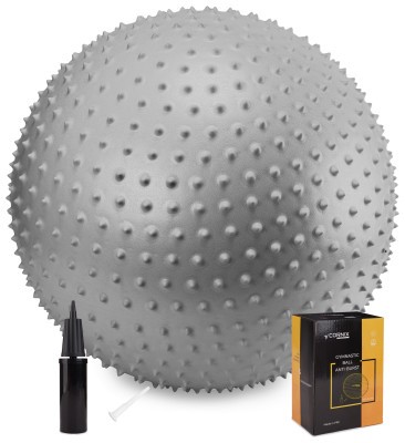 М'яч для фітнесу (фітбол) Cornix 55 см масажний Anti-Burst XR-0471 Silver