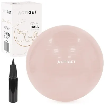 М'яч для фітнесу (фітбол) Actiget 65 см з насосом ACT0143 Light Pink