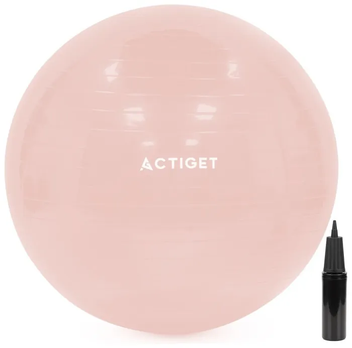М'яч для фітнесу (фітбол) Actiget 65 см з насосом ACT0143 Light Pink