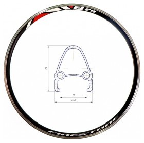 Обід 26&quot; AL 36H 14G двост. з проточкою HLQC-04 під Vbr чорн.