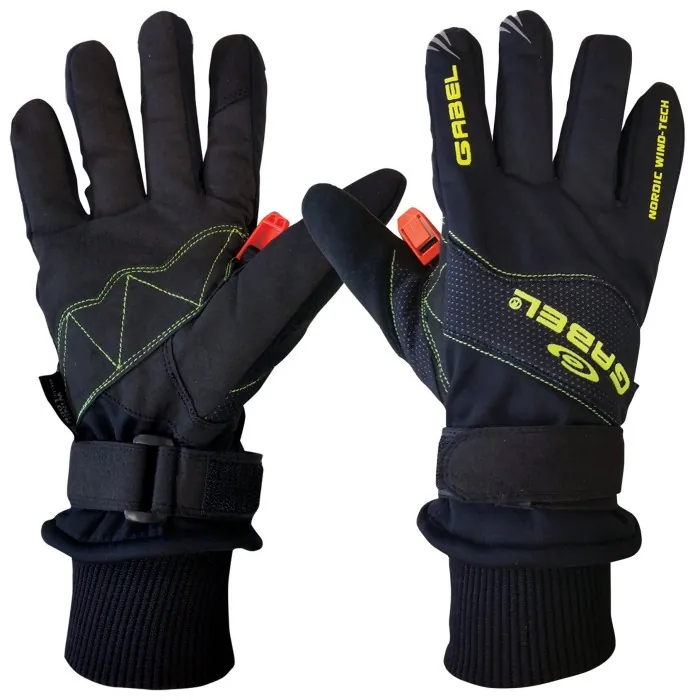 Перчатки для скандинавской ходьбы Gabel Wind Tech N.C.S. Black/Green L (8015012100009)