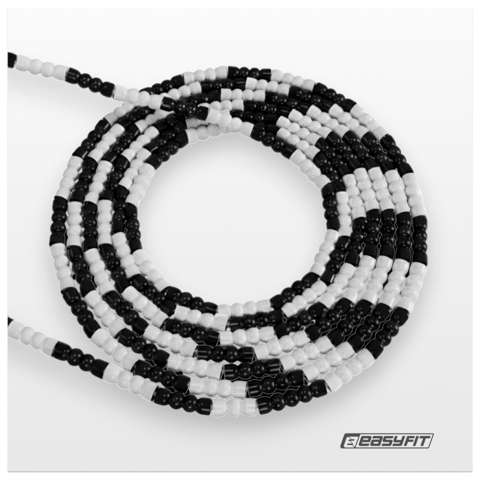 Бисерная скакалка EasyFit FreeRope 2,7м (черно-белая)