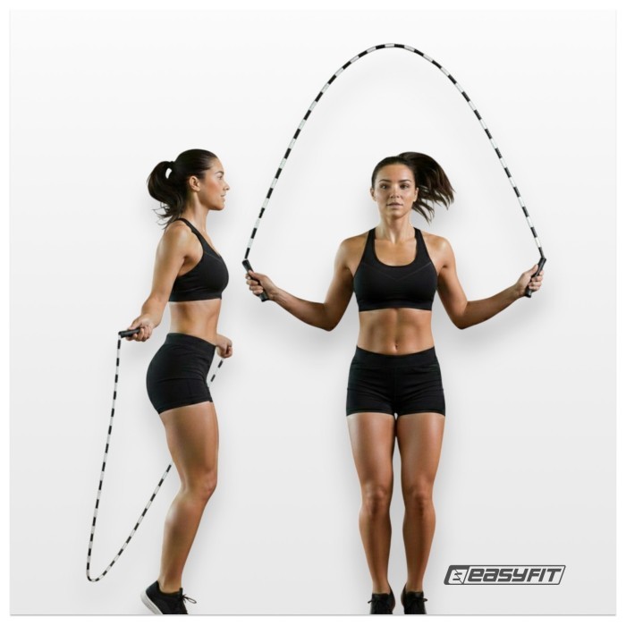 Бисерная скакалка EasyFit FreeRope 2,7м (черно-белая)